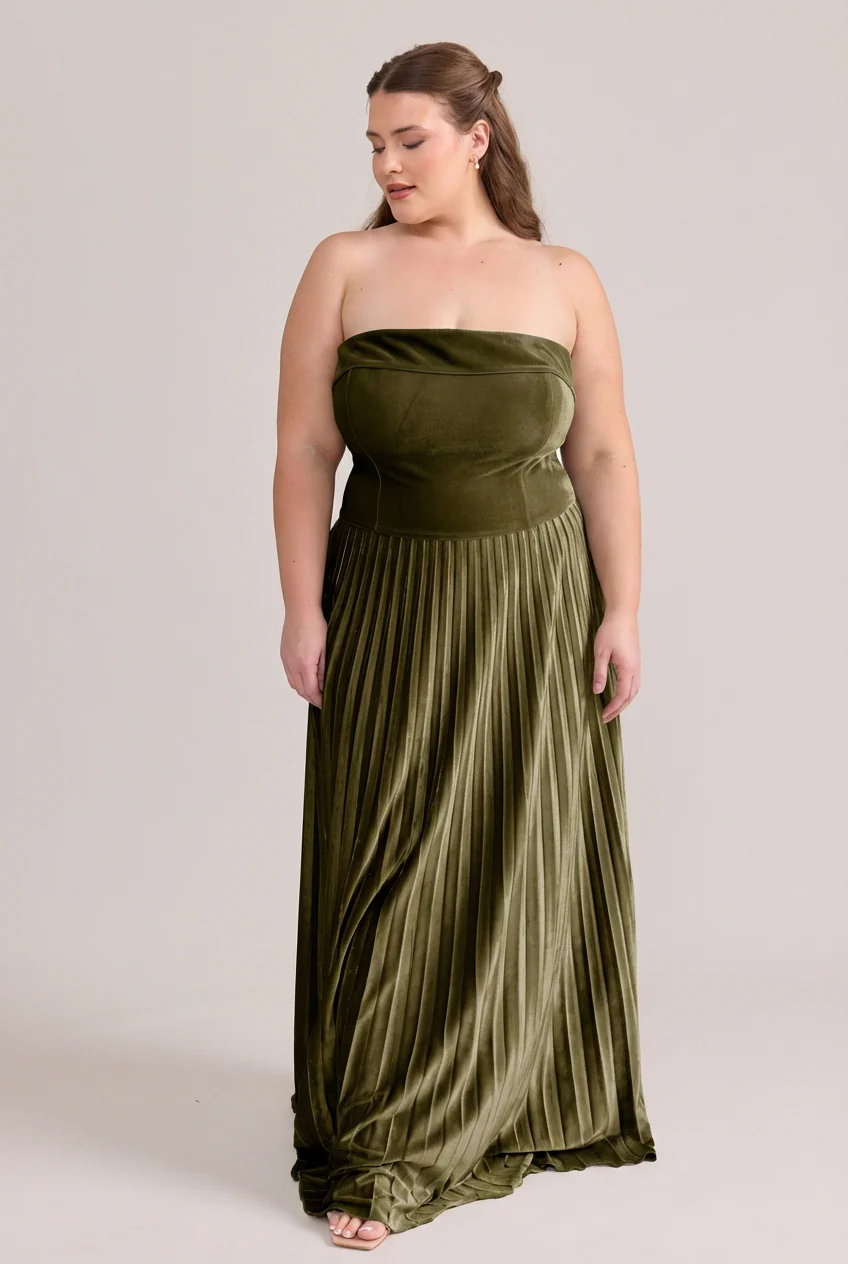 Saylor Velvet Pleated Dress | Made To Order - Image 8