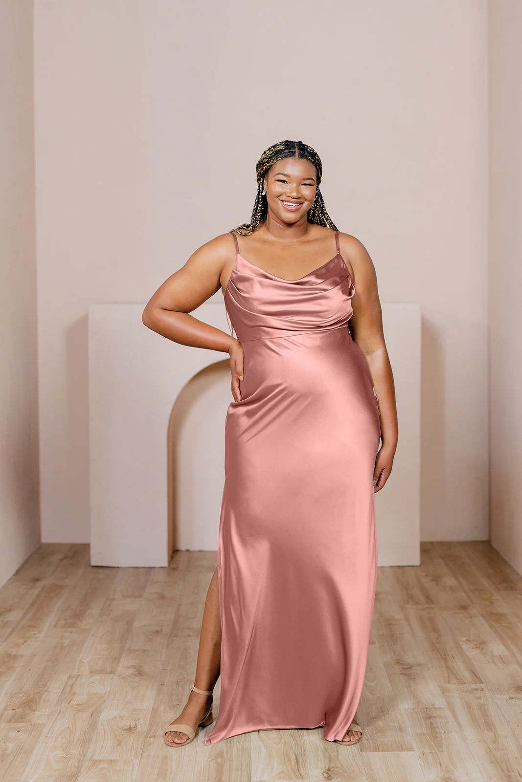 Skye Satin Dress | Ready To Ship | Desert Rose