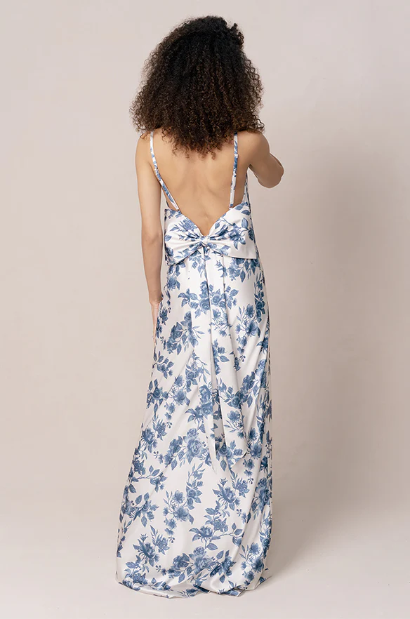 Steph Satin Floral Print Dress | Made To Order - Image 15