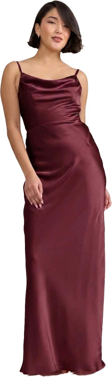 Tess Satin Dress | Ready To Ship | Cabernet - Image 4