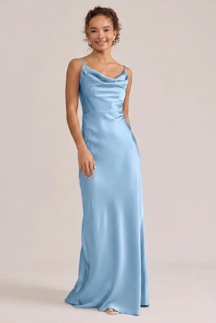 Tess Satin Dress | Ready To Ship | Light Blue