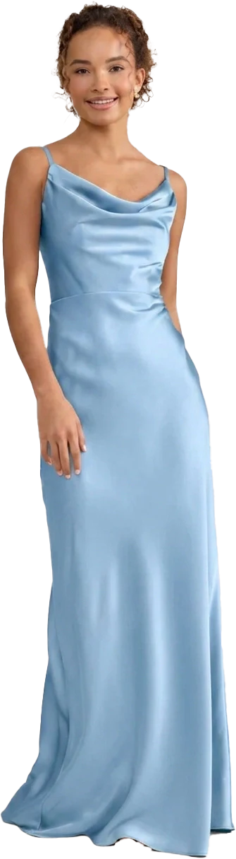 Tess Satin Dress | Ready To Ship | Light Blue - Image 3