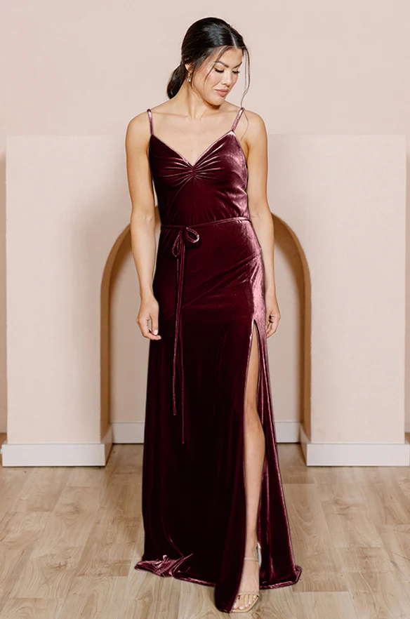 Sample Burgundy Tilley Velvet Dress | Ready To Ship