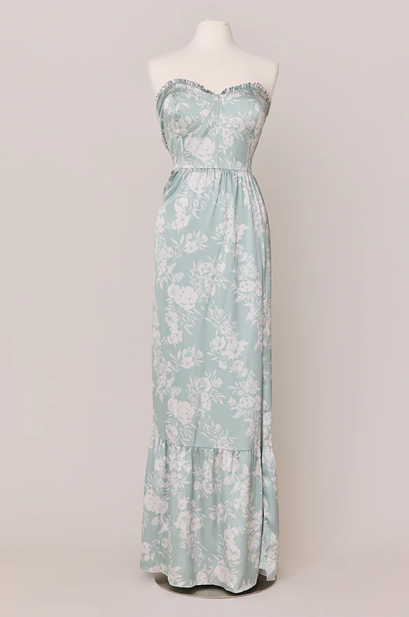 Valentina Satin Floral Print Dress | Made To Order - Image 37