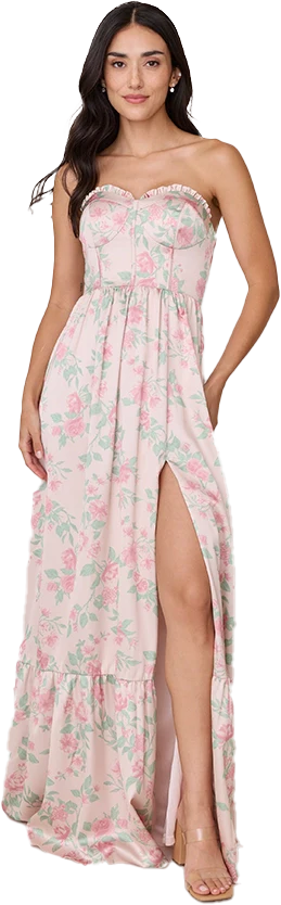 Valentina Satin Floral Print Dress | Made To Order - Image 55