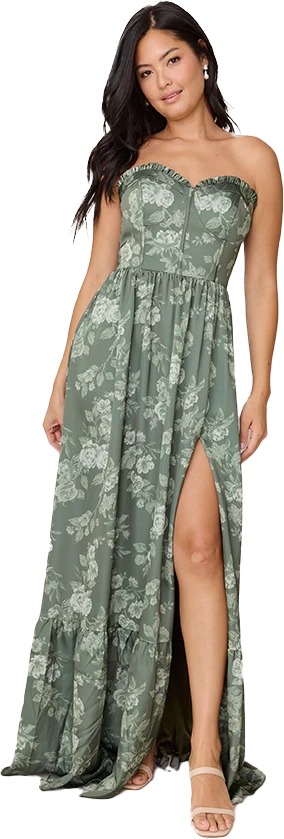 Valentina Satin Floral Print Dress | Made To Order - Image 65