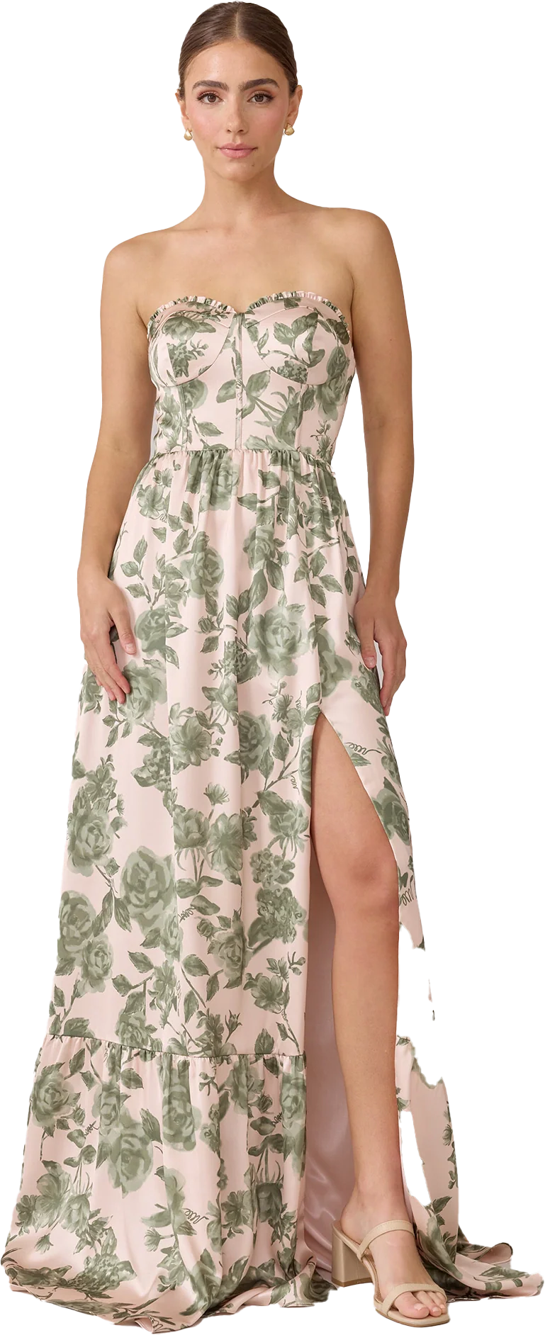 Valentina Satin Floral Print Dress | Made To Order - Image 79