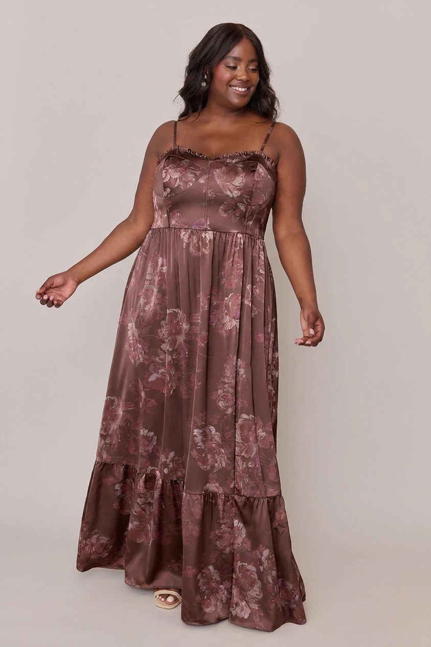 Valentina Satin Floral Print Dress | Made To Order - Image 82
