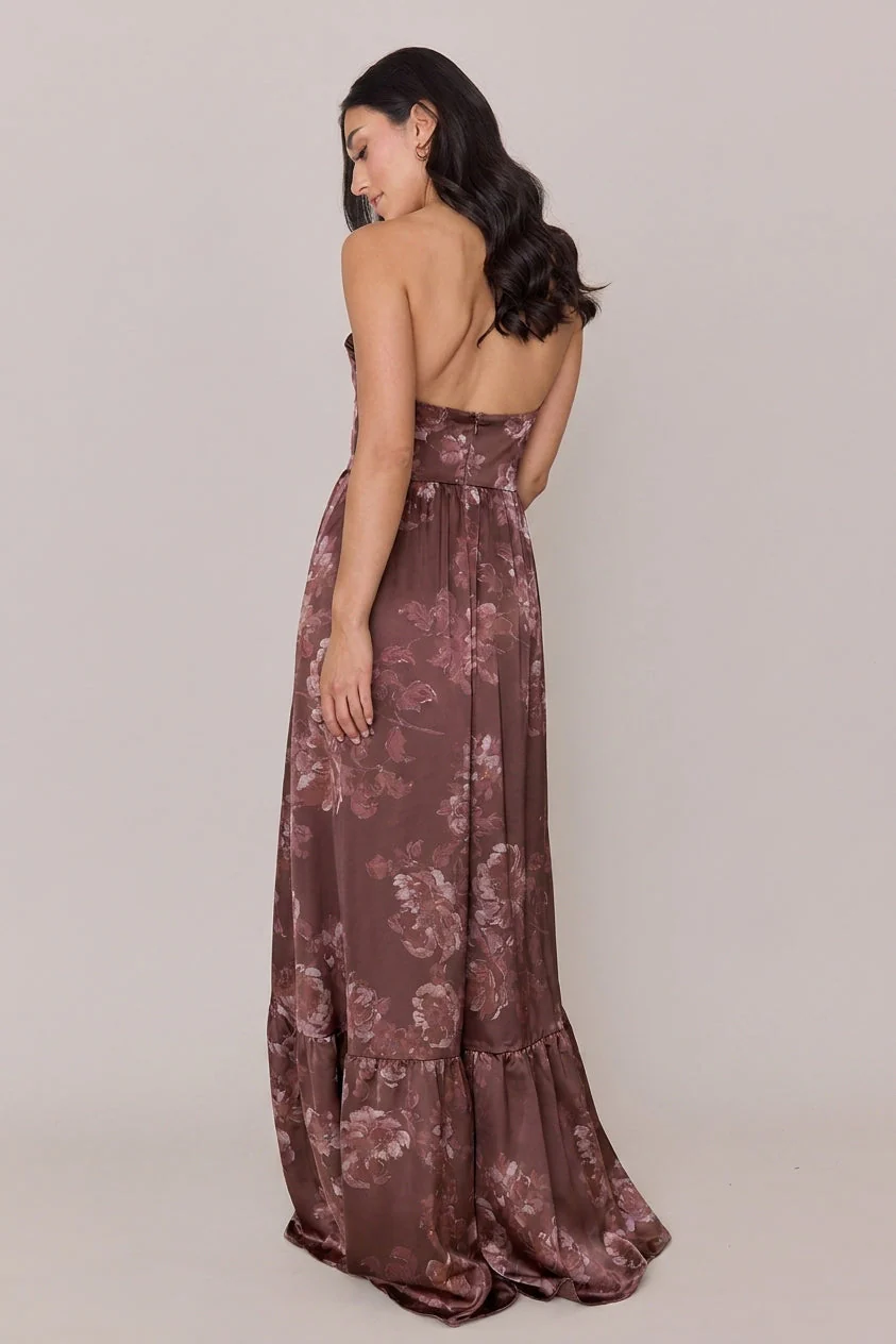 Valentina Satin Floral Print Dress | Made To Order - Image 84
