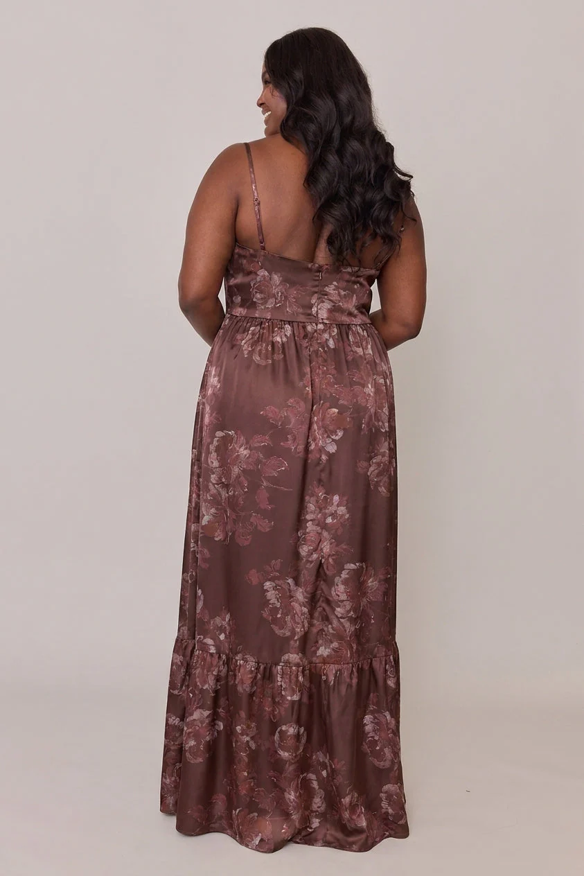 Valentina Satin Floral Print Dress | Made To Order - Image 86