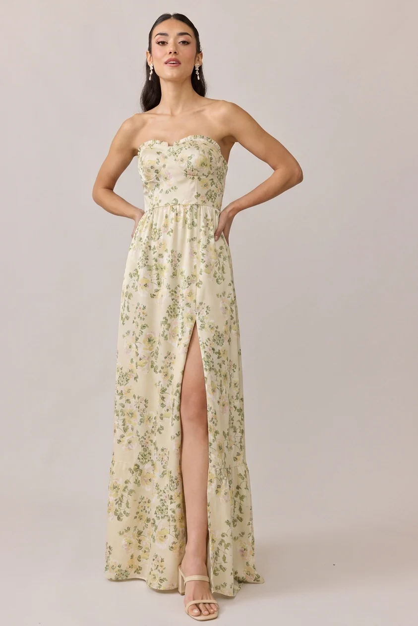 Valentina Satin Floral Print Dress | Made To Order - Image 87