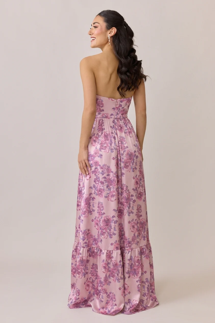 Valentina Satin Floral Print Dress | Made To Order - Image 92