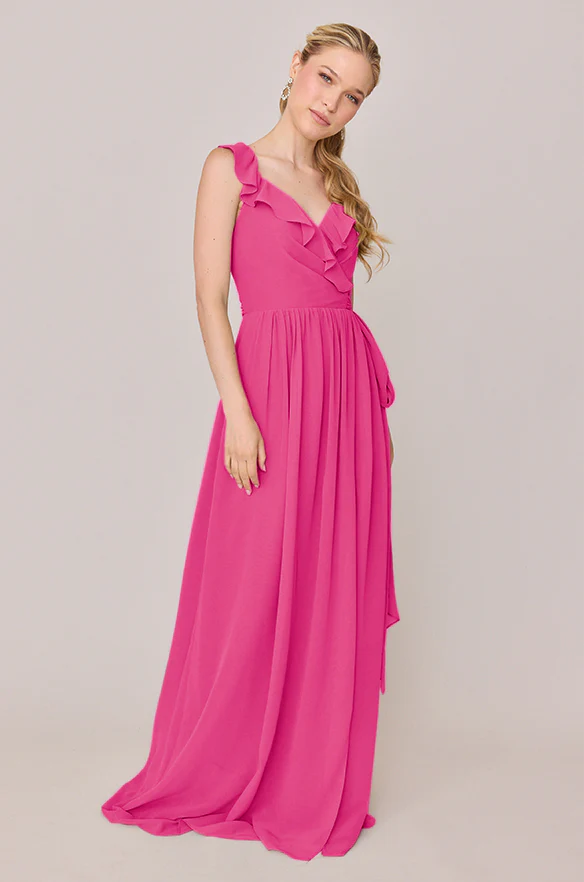Valerie Chiffon Faux Wrap Dress | Made To Order - Image 100