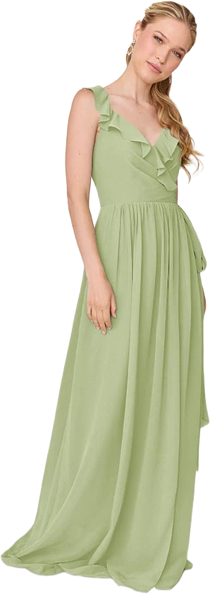 Valerie Chiffon Faux Wrap Dress | Made To Order - Image 169