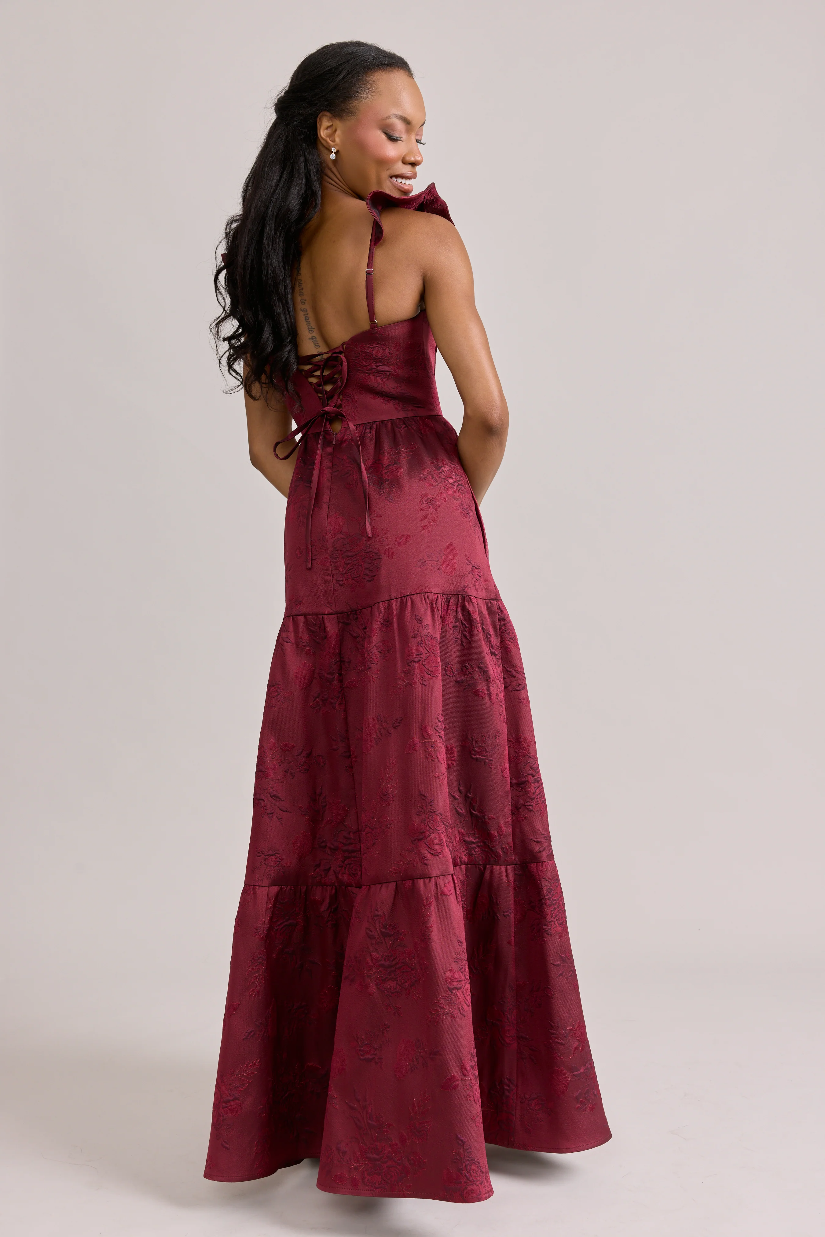 Violet Jacquard Dress | Made To Order - Image 54