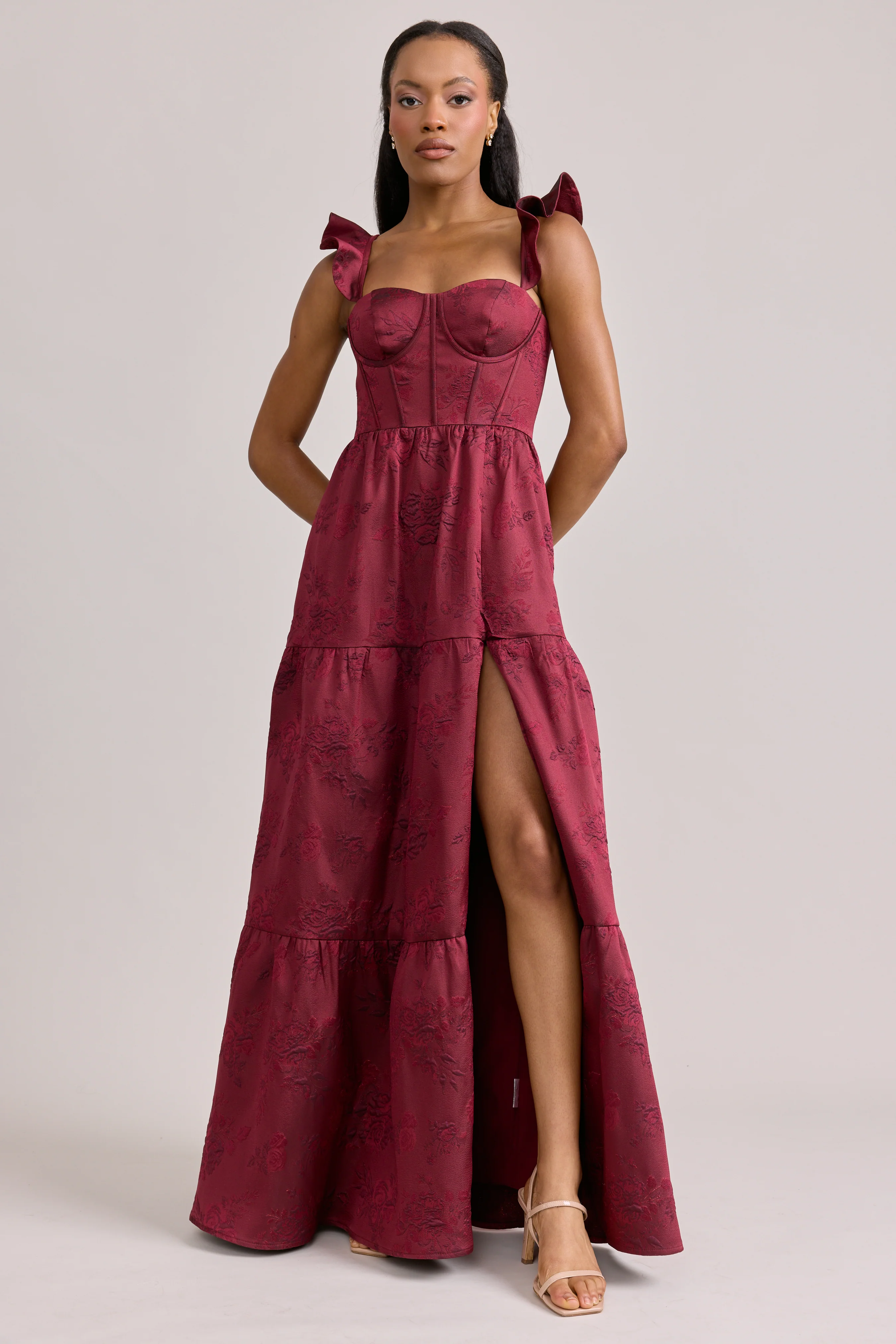 Violet Jacquard Dress | Made To Order - Image 55