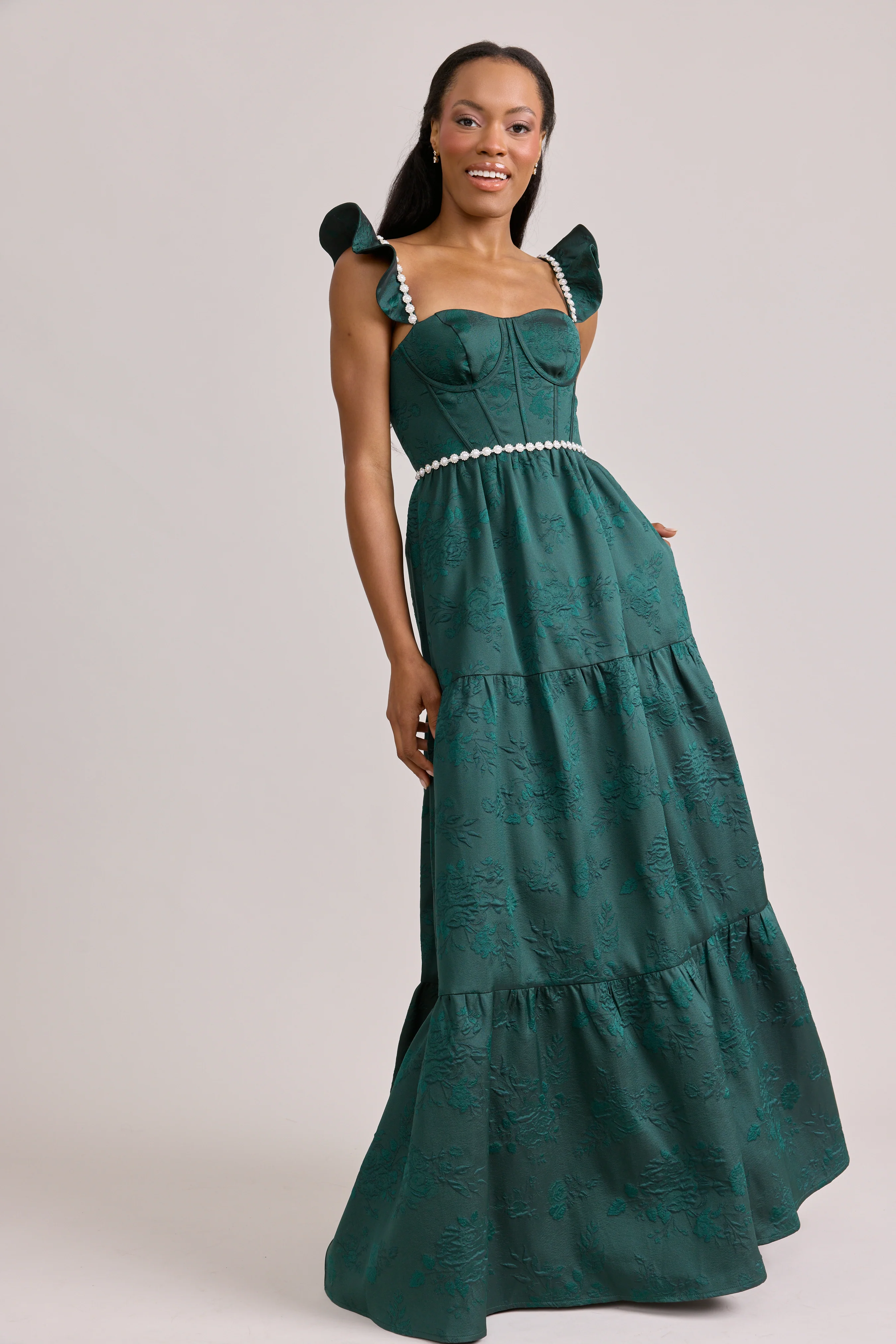 Violet Luxe Jacquard Dress | Made To Order - Image 50