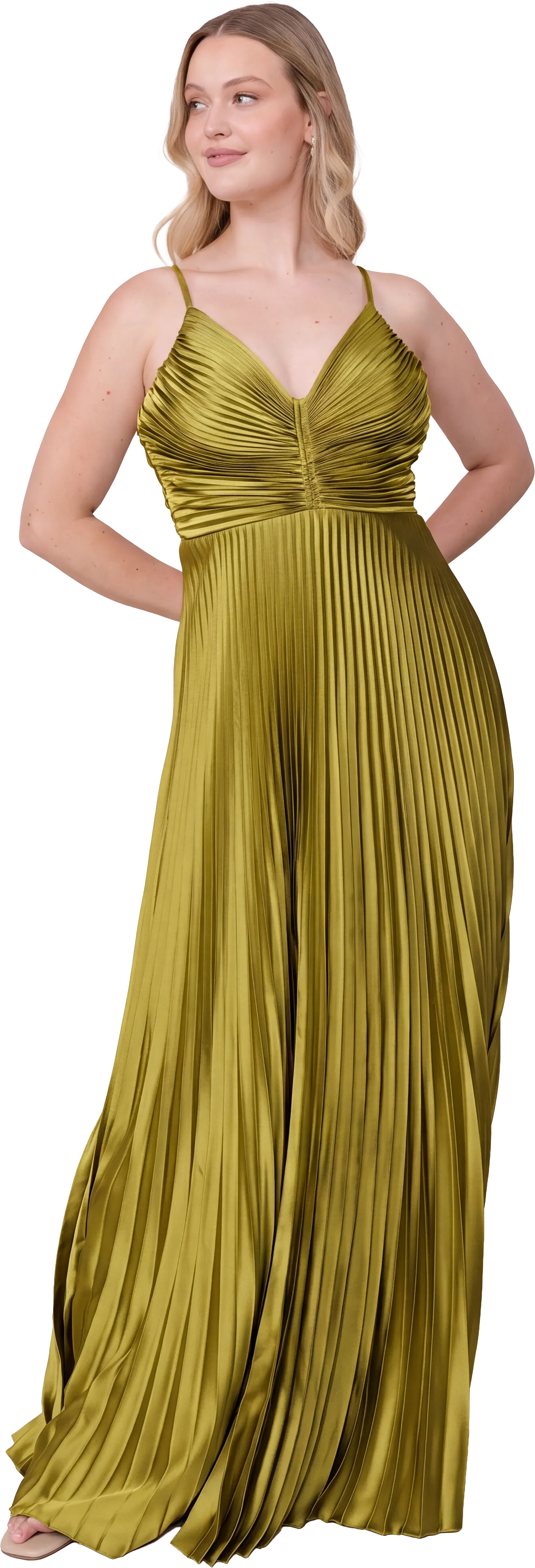 Vivian Satin Pleated Dress | Made To Order - Image 185