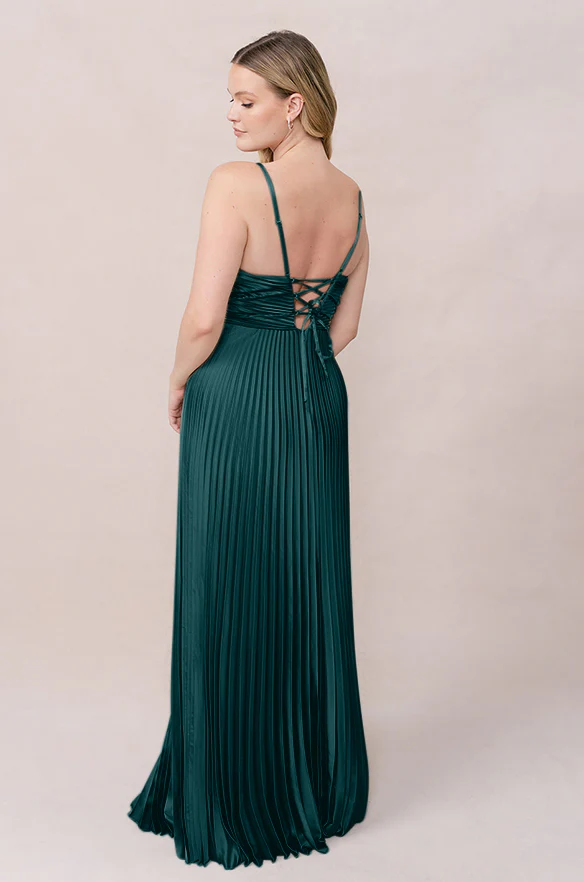 Vivian Satin Pleated Dress | Made To Order - Image 22
