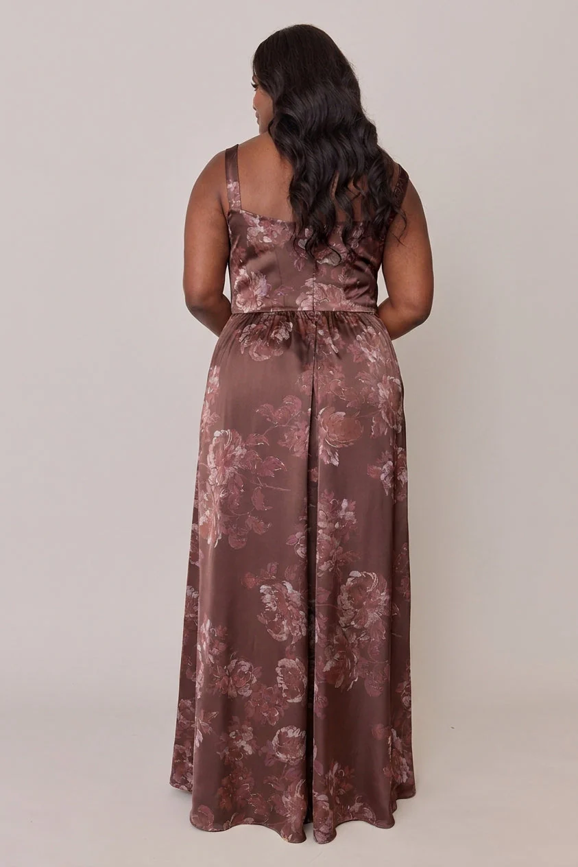 Whitney Satin Floral Print Dress | Made To Order - Image 148